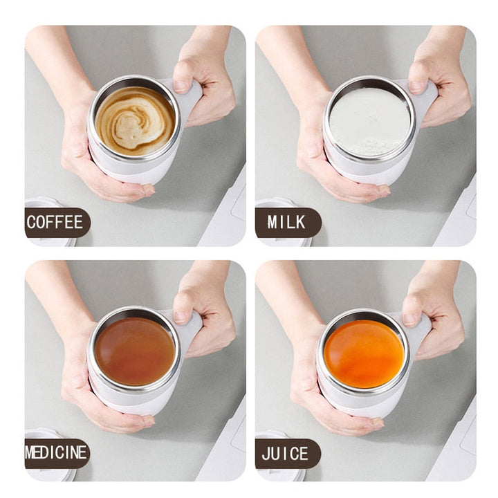 Dark Blue Self Stirring Mug 450ml Coffee Cup Stainless Steel Inner  Automatic Mixing Coffee Tea Hot Chocolate Milk Protein Shake For Home  Office Travel